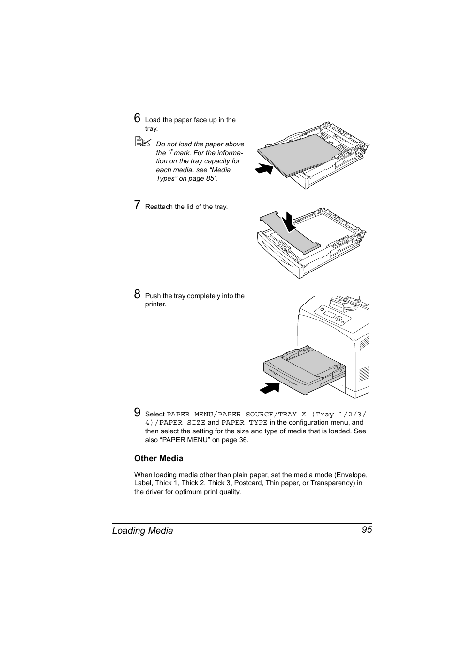 Other media, Other media 95 | Konica Minolta pagepro 5650 User Manual | Page 105 / 238