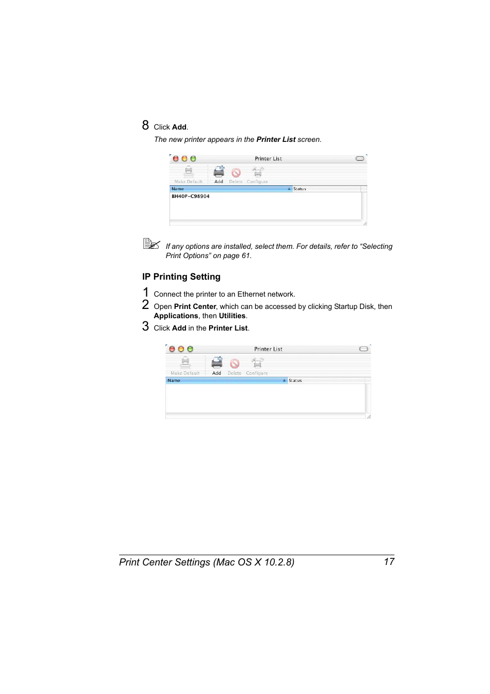 Ip printing setting, Ip printing setting 17 | Konica Minolta bizhub 40P User Manual | Page 35 / 392
