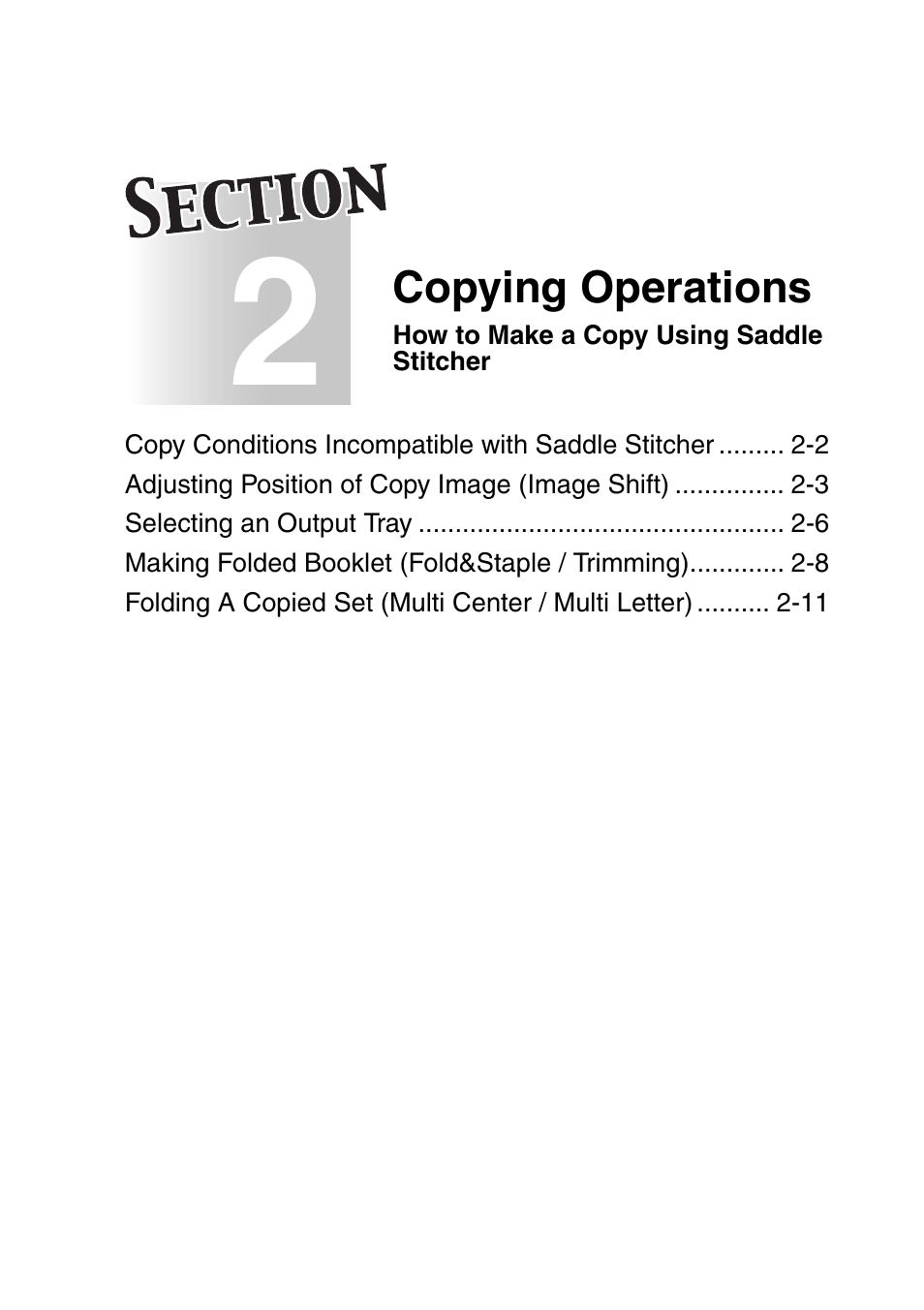 Section 2: copying operations | Konica Minolta SD-501 User Manual | Page 23 / 52