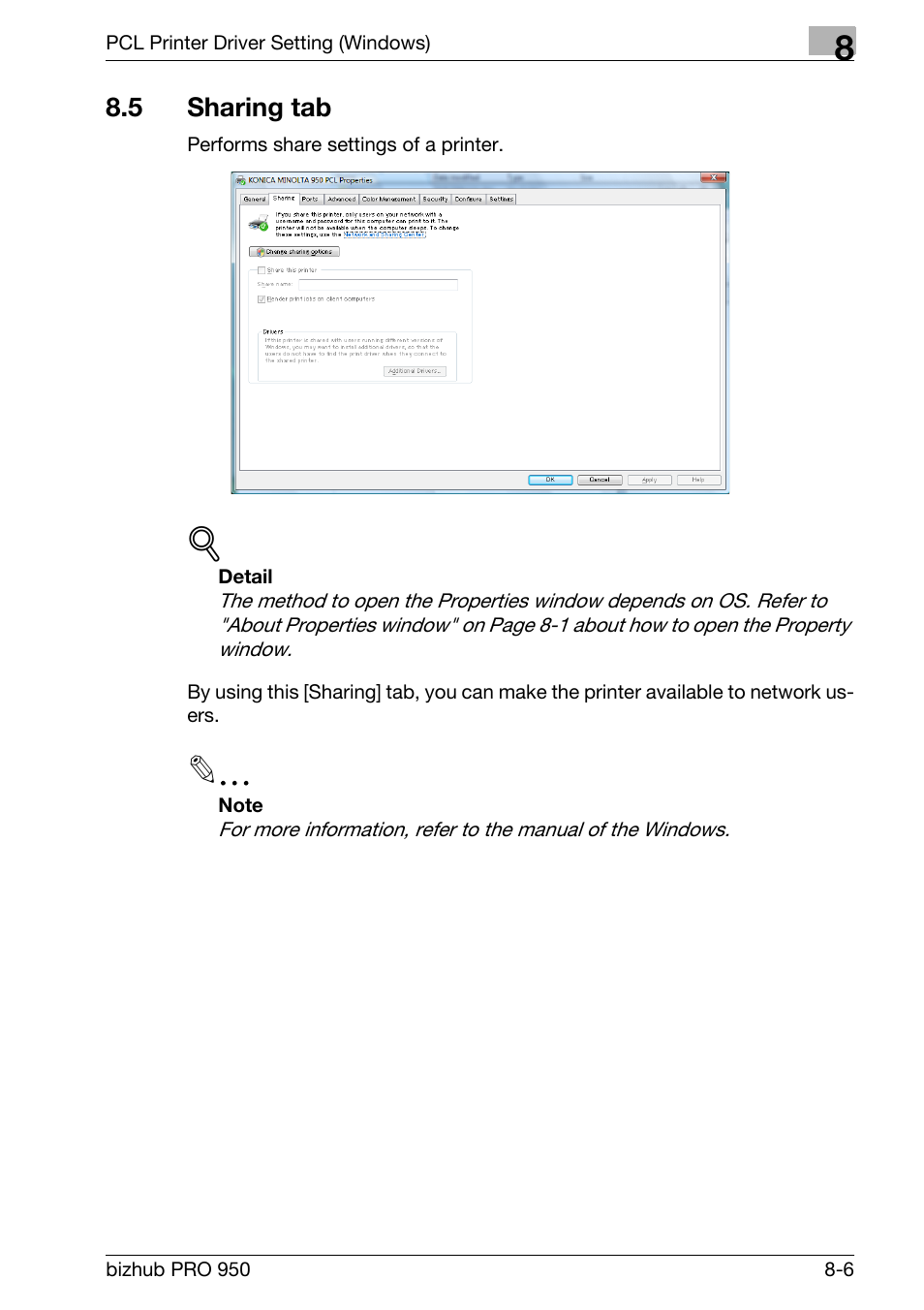 5 sharing tab, Sharing tab -6 | Konica Minolta bizhub PRO 950 User Manual | Page 123 / 320