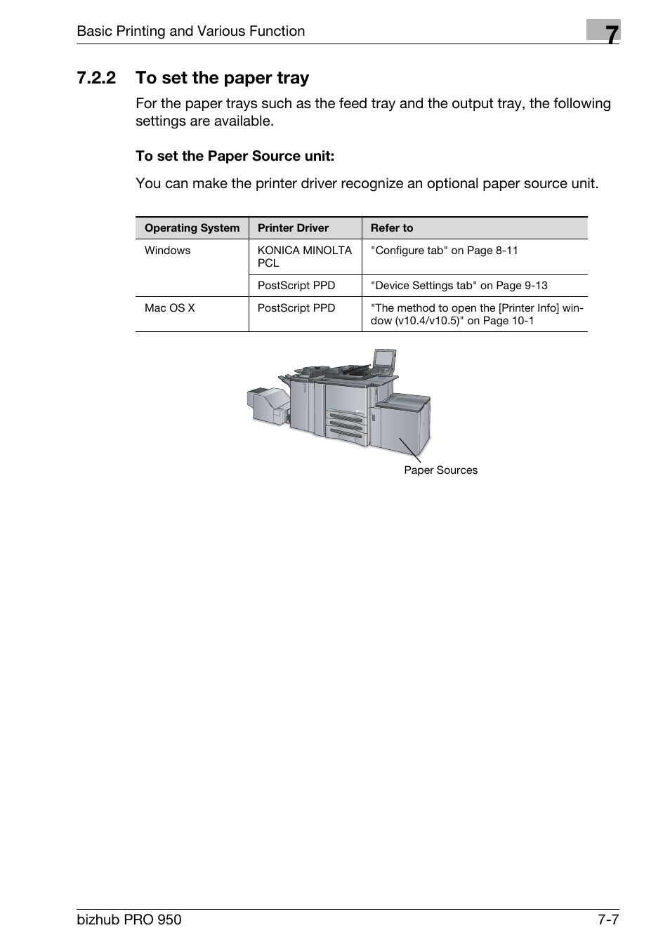2 to set the paper tray, To set the paper source unit, To set the paper tray -7 | Konica Minolta bizhub PRO 950 User Manual | Page 92 / 320