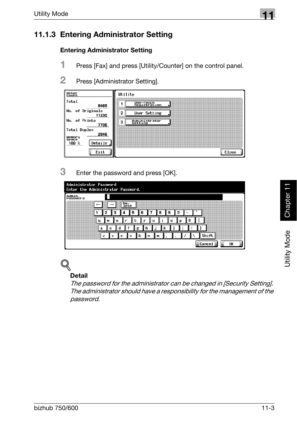 3 entering administrator setting, Entering administrator setting, Entering administrator setting -3 | Konica Minolta FK-502 User Manual | Page 272 / 458