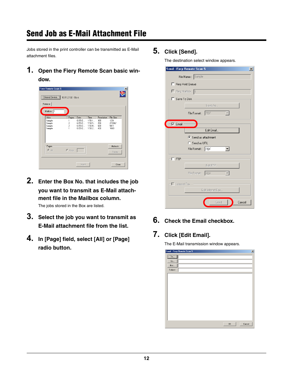 Send job as e-mail attachment file | Konica Minolta bizhub PRO C500 User Manual | Page 12 / 17