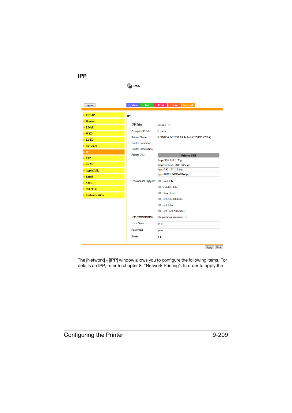 Ipp -209 | Konica Minolta bizhub C25 User Manual | Page 496 / 551