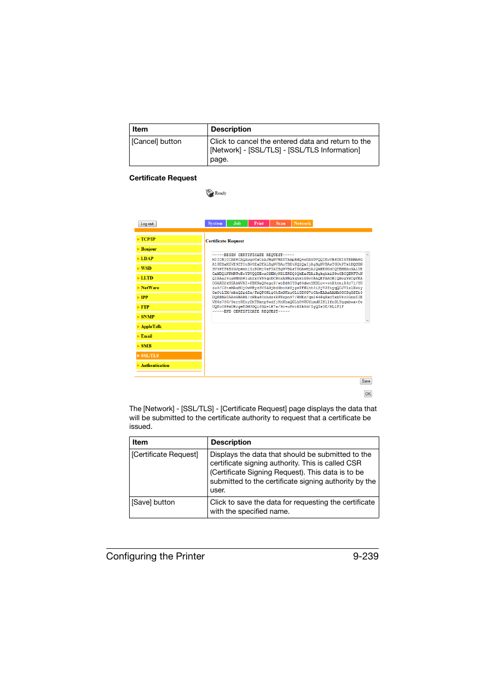 Configuring the printer 9-239 | Konica Minolta bizhub C25 User Manual | Page 526 / 551
