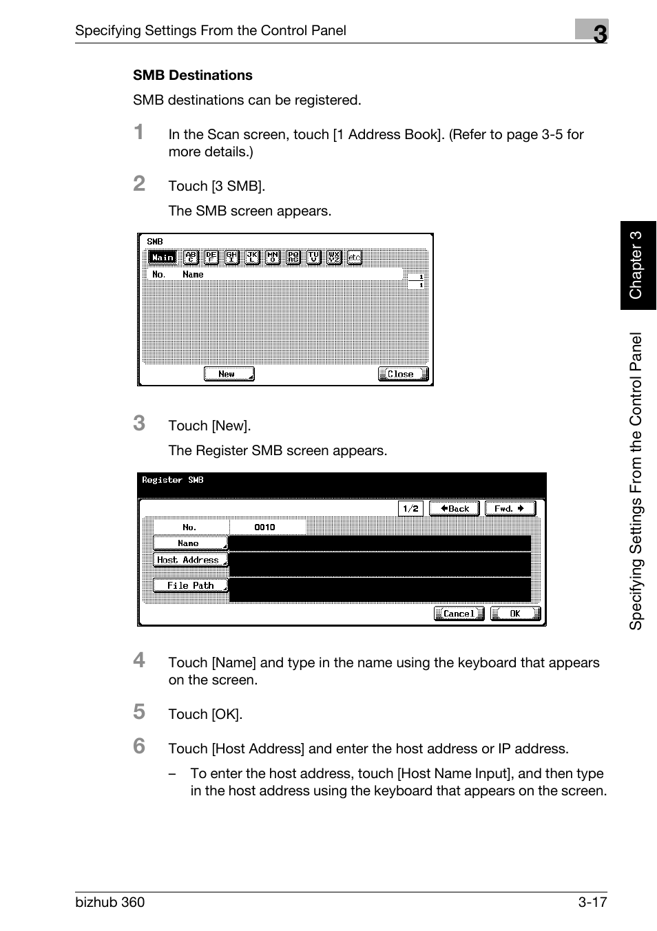 Smb destinations -17 | Konica Minolta bizhub 360 User Manual | Page 142 / 414
