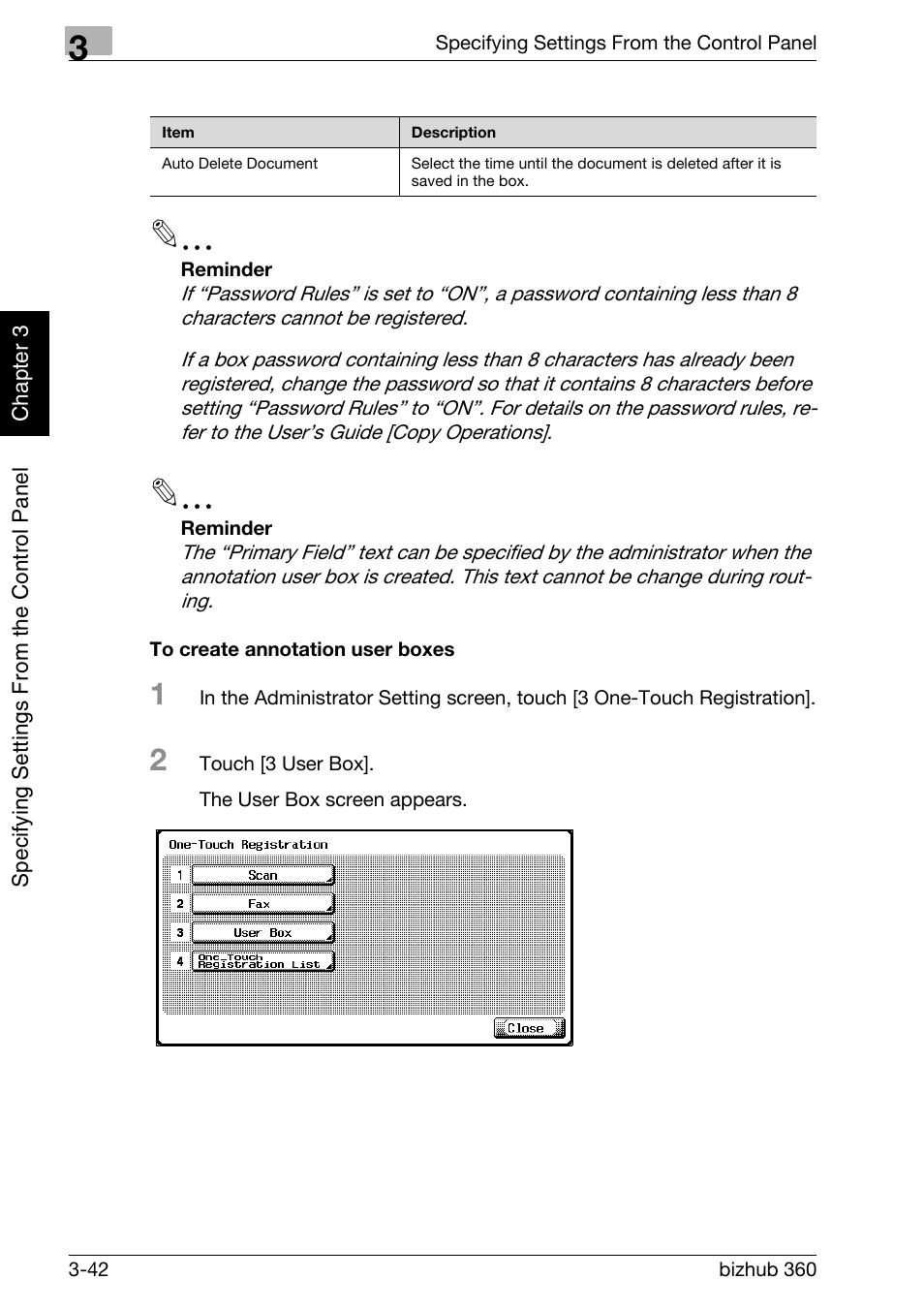 To create annotation user boxes -42 | Konica Minolta bizhub 360 User Manual | Page 167 / 414