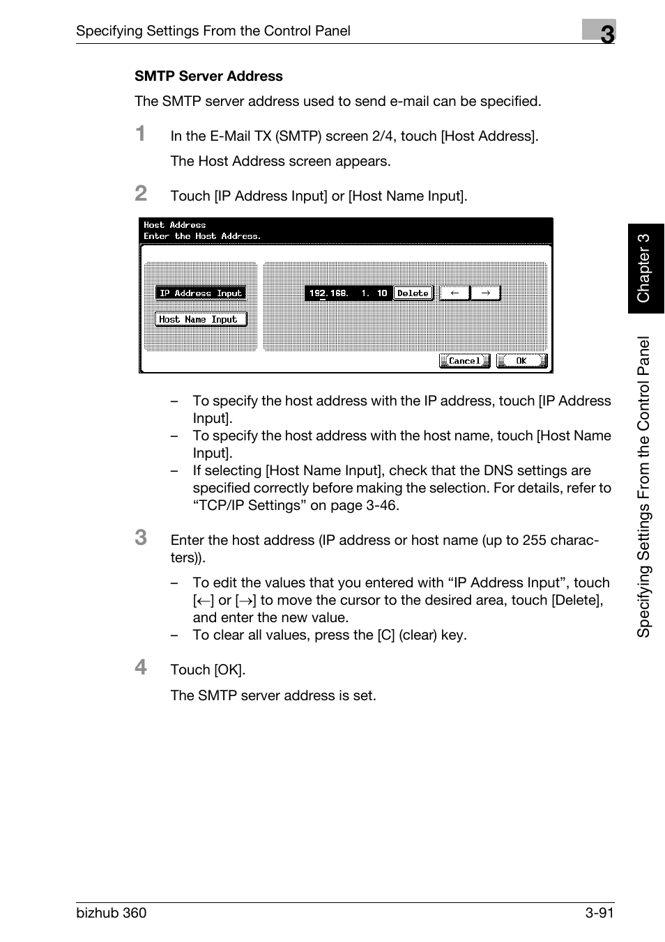 Smtp server address -91 | Konica Minolta bizhub 360 User Manual | Page 216 / 414