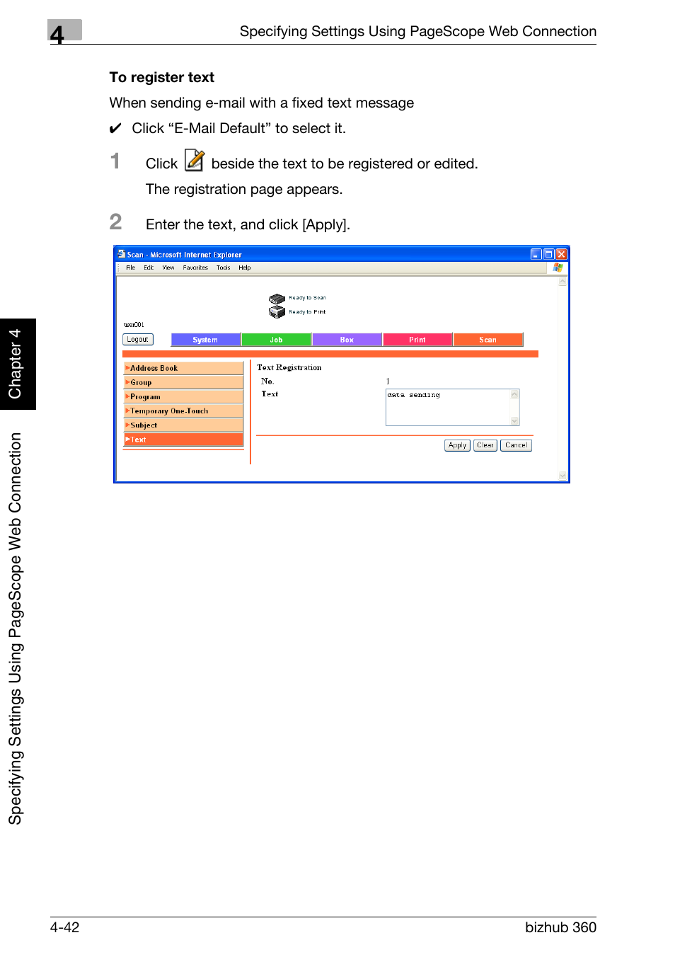 To register text -42 | Konica Minolta bizhub 360 User Manual | Page 313 / 414