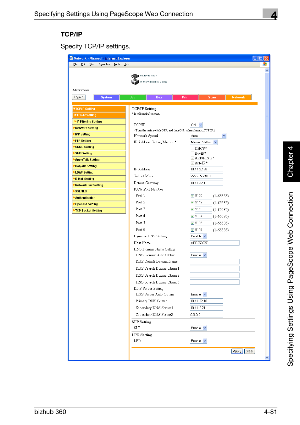 Tcp/ip -81 | Konica Minolta bizhub 360 User Manual | Page 352 / 414