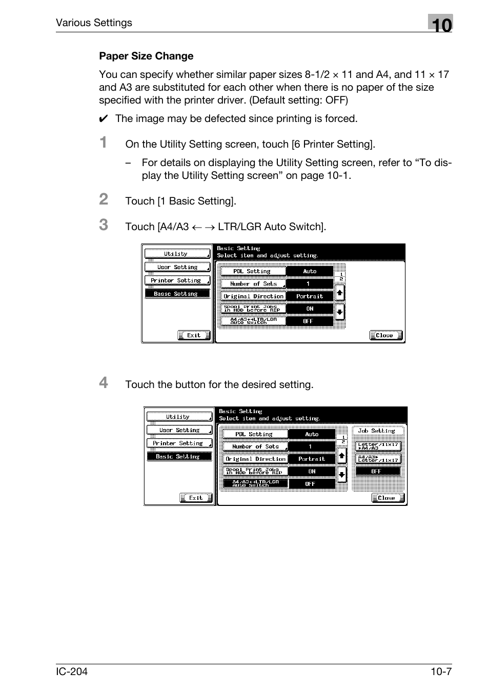 Paper size change -7 | Konica Minolta bizhub 420 User Manual | Page 282 / 401