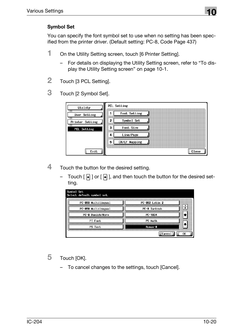 Symbol set -20 | Konica Minolta bizhub 420 User Manual | Page 295 / 401