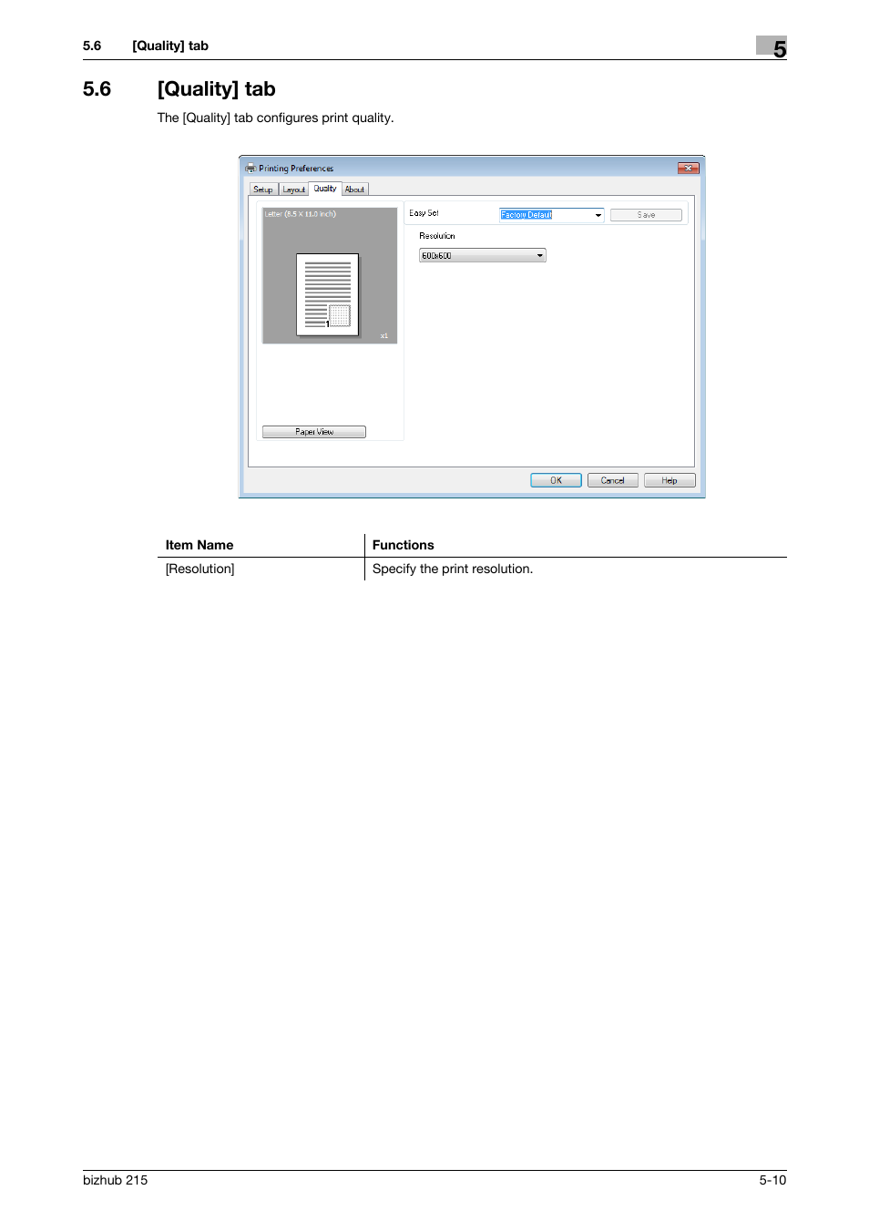 6 [quality] tab, Quality] tab -10 | Konica Minolta Bizhub 215 User Manual | Page 62 / 88