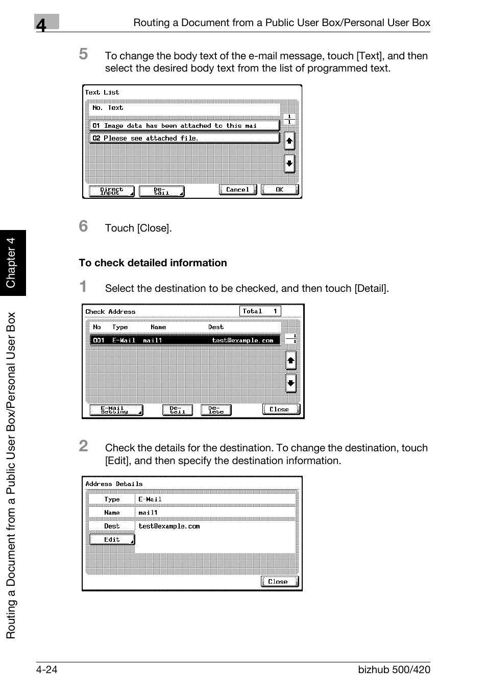 To check detailed information -24 | Konica Minolta bizhub 500 User Manual | Page 123 / 218