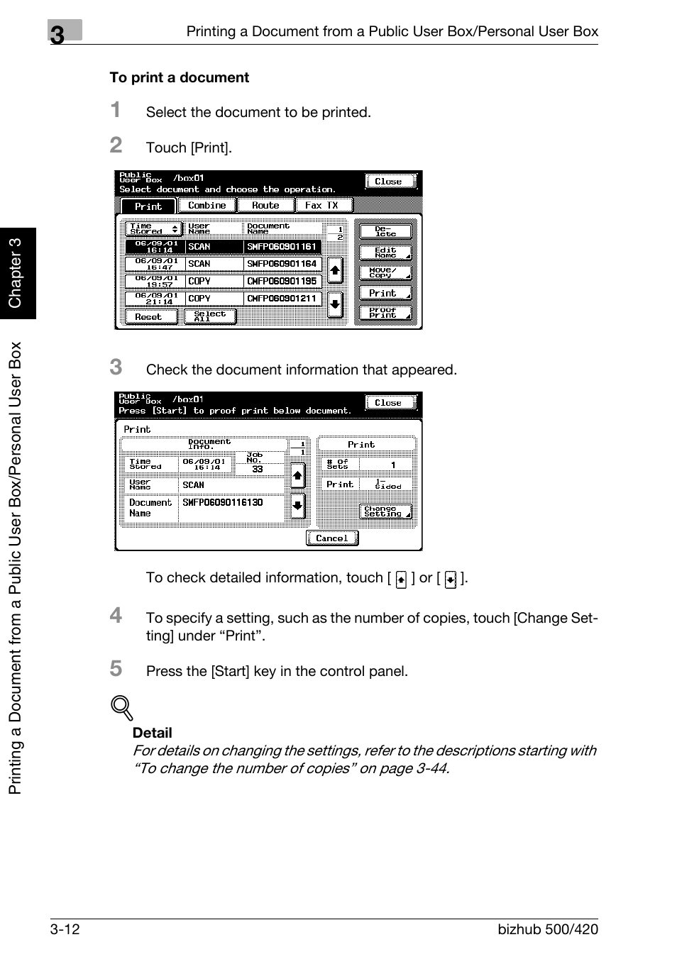 To print a document -12 | Konica Minolta bizhub 500 User Manual | Page 51 / 218