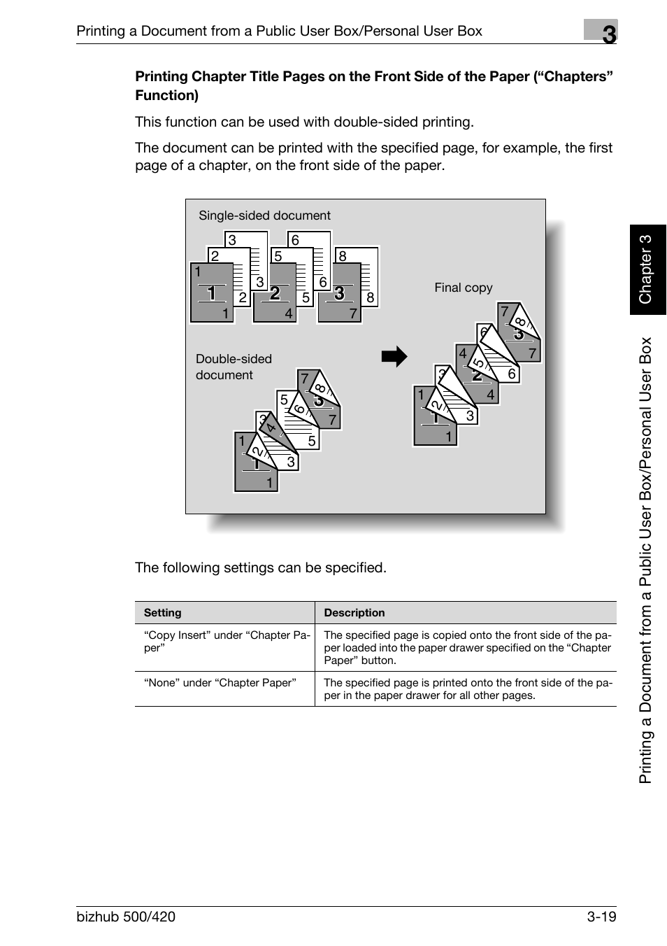 P. 3-19 | Konica Minolta bizhub 500 User Manual | Page 58 / 218