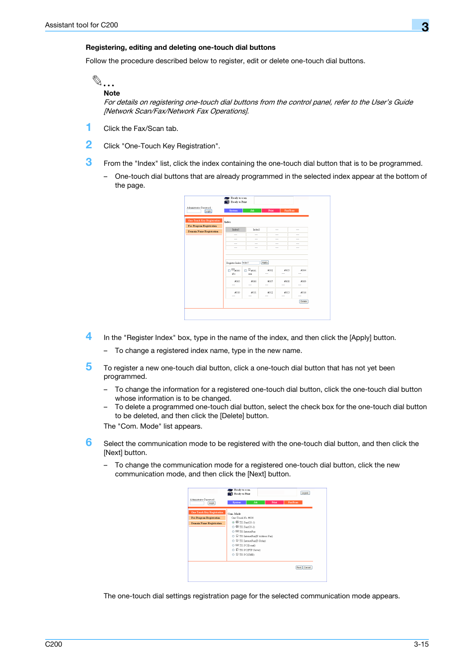 Registering, editing and | Konica Minolta bizhub C200 User Manual | Page 110 / 167