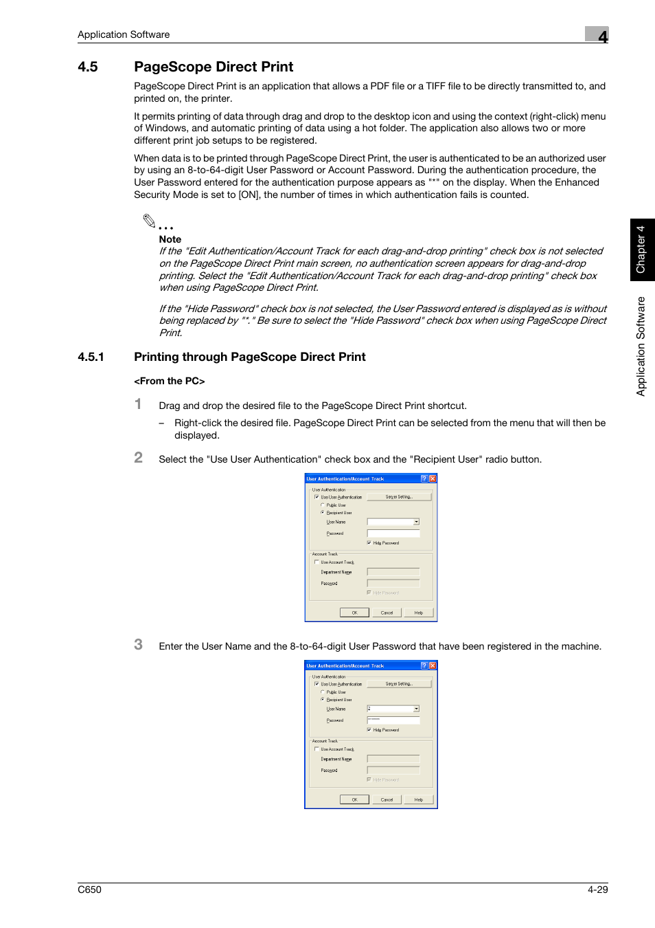 From the pc, 5 pagescope direct print | Konica Minolta bizhub C650 User Manual | Page 182 / 192
