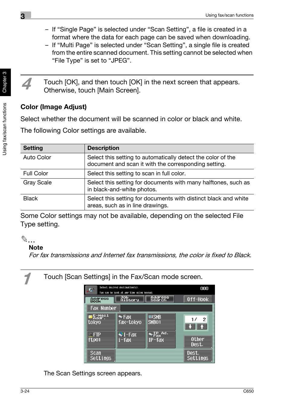 Color (image adjust), Color (image adjust) -24 | Konica Minolta bizhub C650 User Manual | Page 97 / 118