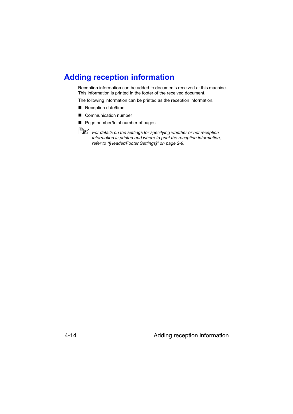 Adding reception information, Adding reception information -14 | Konica Minolta bizhub C35 User Manual | Page 83 / 140