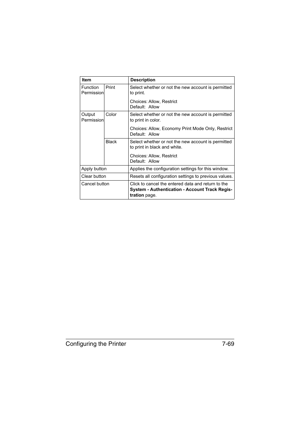 Configuring the printer 7-69 | Konica Minolta bizhub C35P User Manual | Page 288 / 409