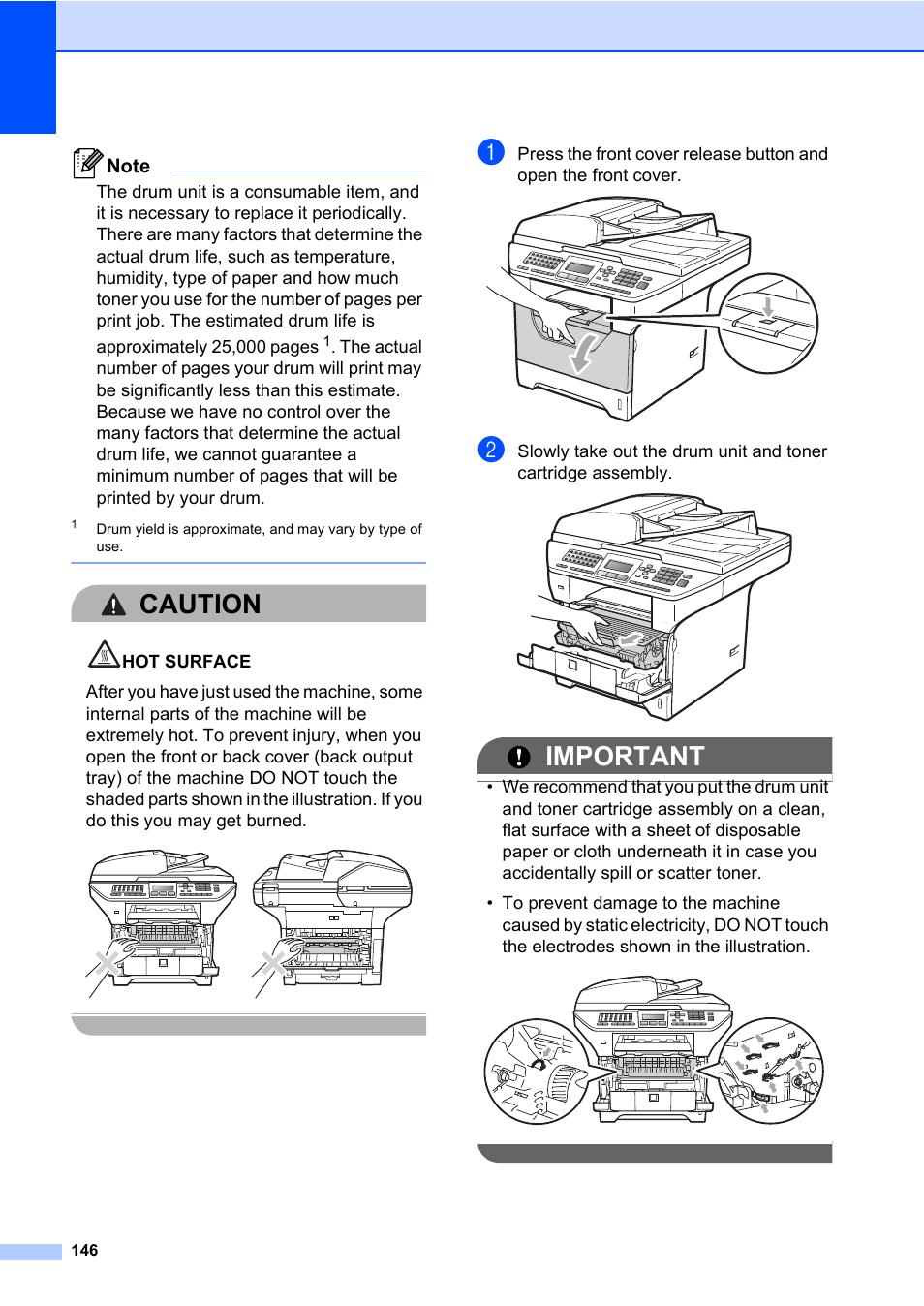 Caution, Important | Konica Minolta bizhub 20 User Manual | Page 155 / 203