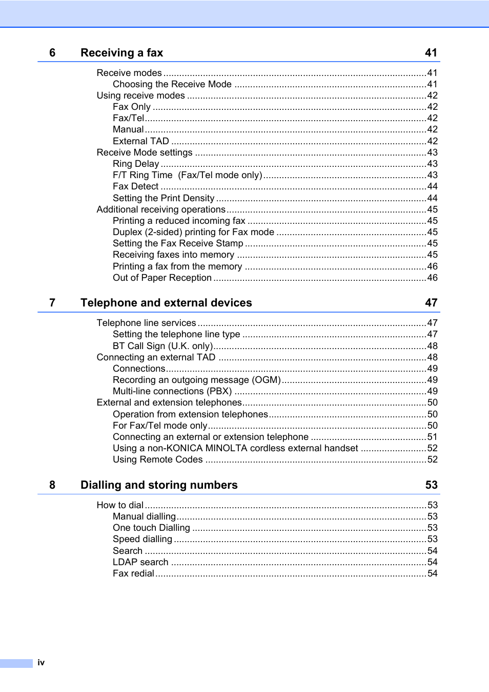 Konica Minolta bizhub 20 User Manual | Page 5 / 203