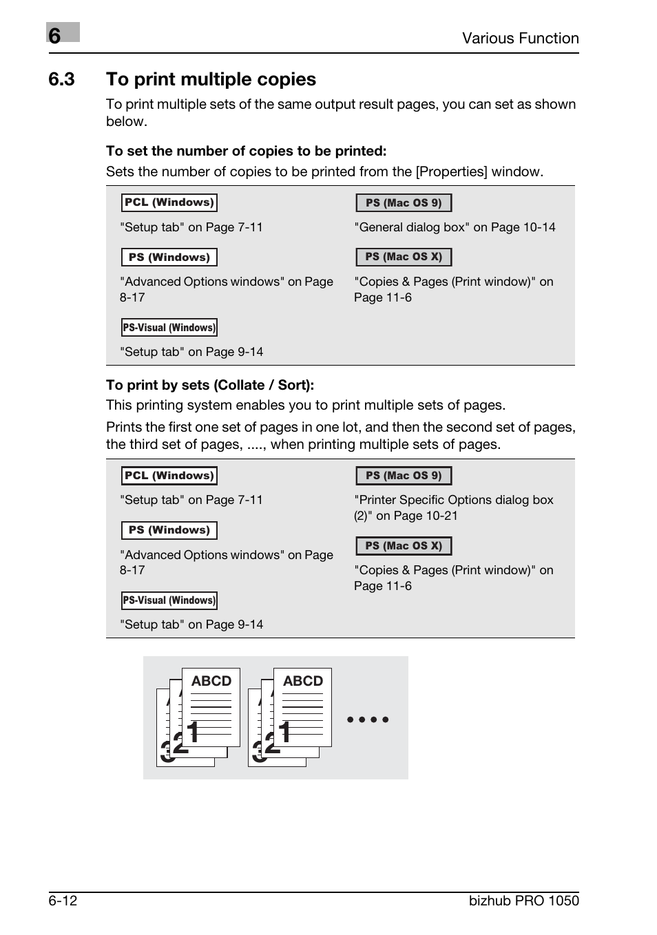 3 to print multiple copies | Konica Minolta BIZHUB PRO 1050 User Manual | Page 109 / 399