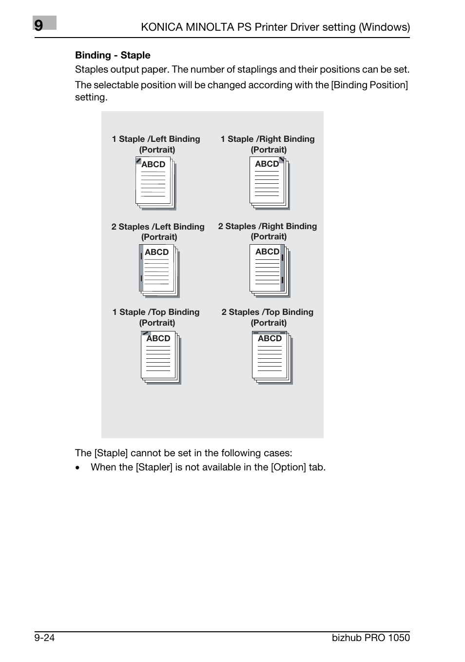 Konica minolta ps printer driver setting (windows) | Konica Minolta BIZHUB PRO 1050 User Manual | Page 236 / 399