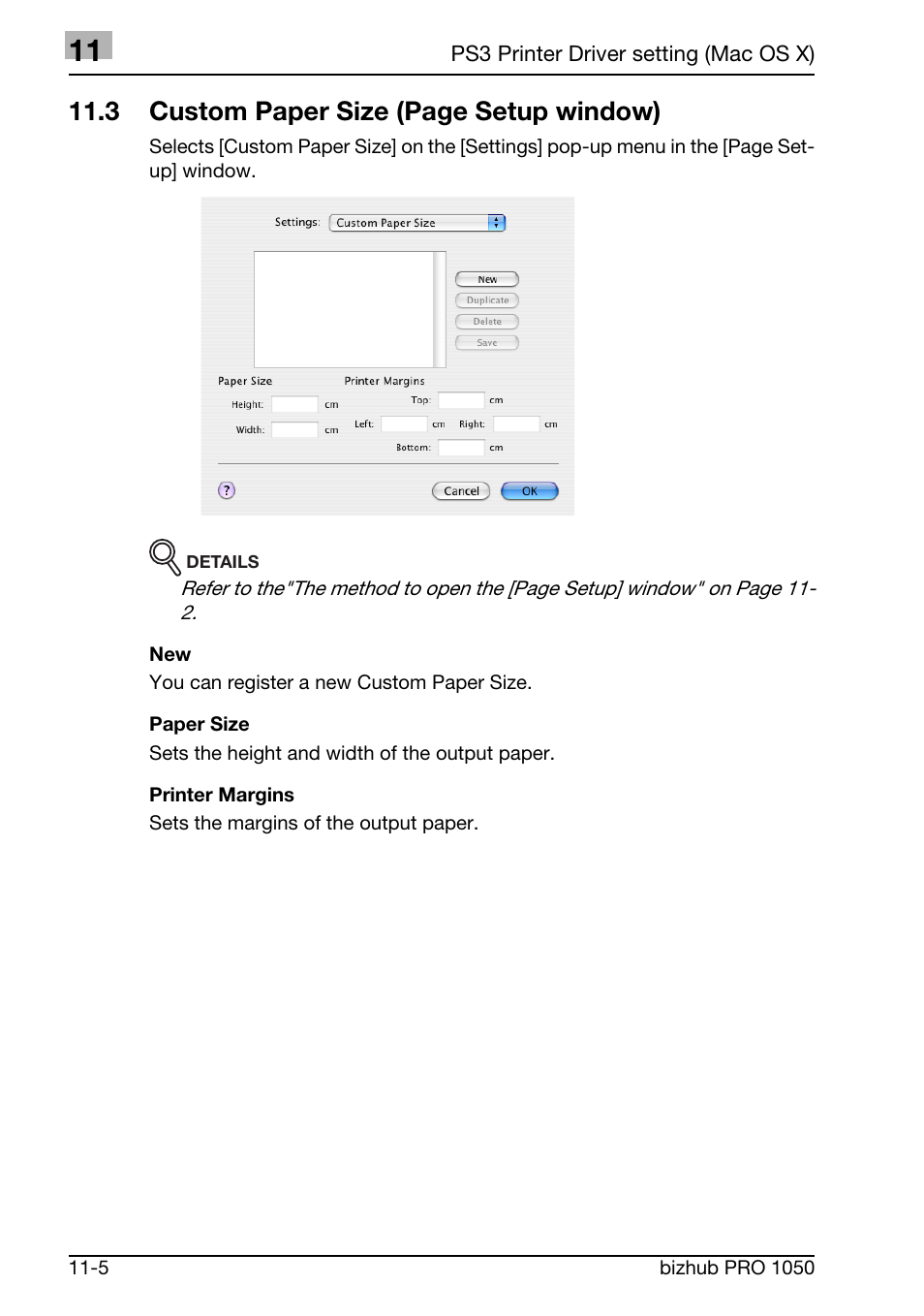 3 custom paper size (page setup window) | Konica Minolta BIZHUB PRO 1050 User Manual | Page 303 / 399
