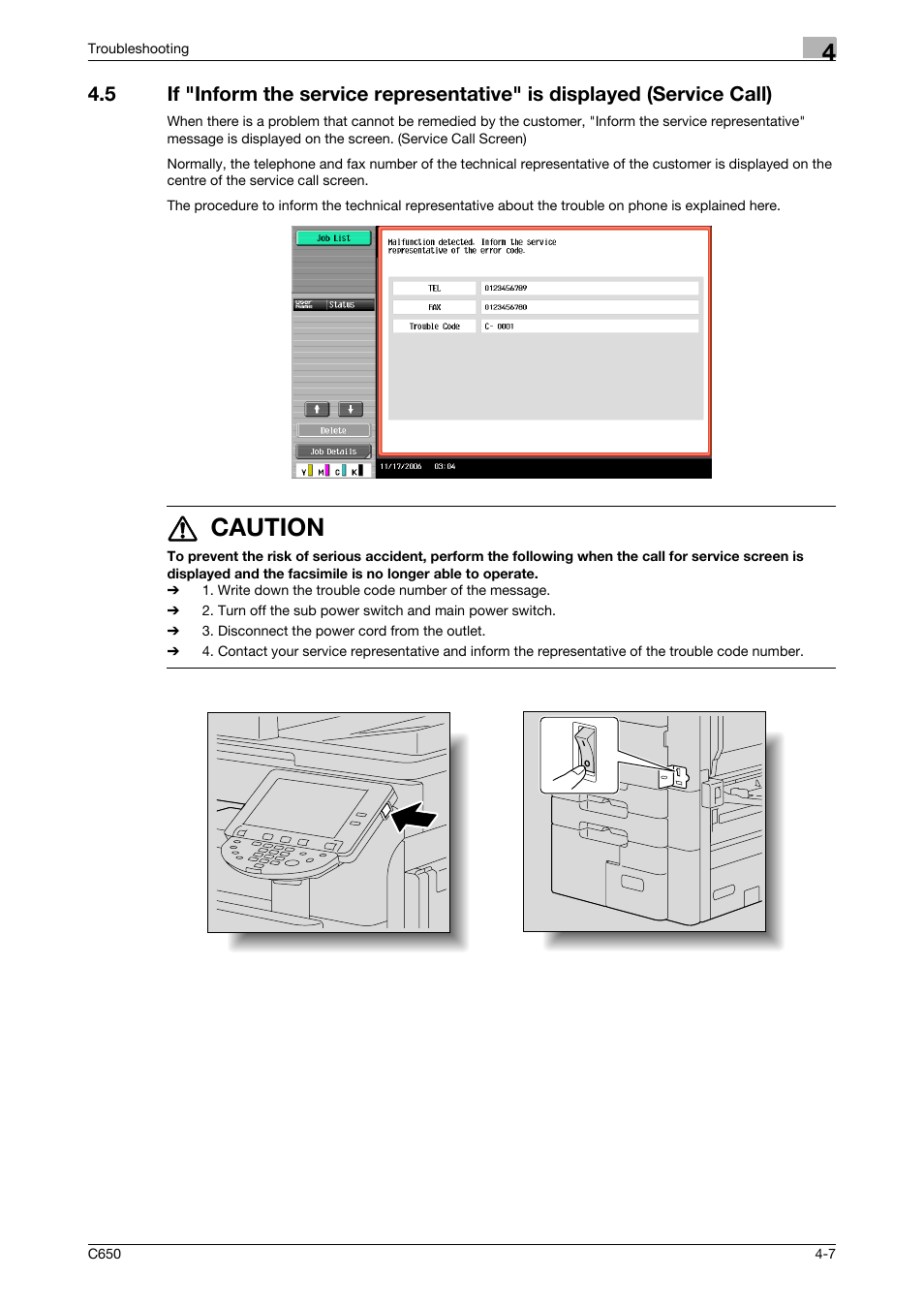 7 caution | Konica Minolta bizhub C650 User Manual | Page 100 / 295