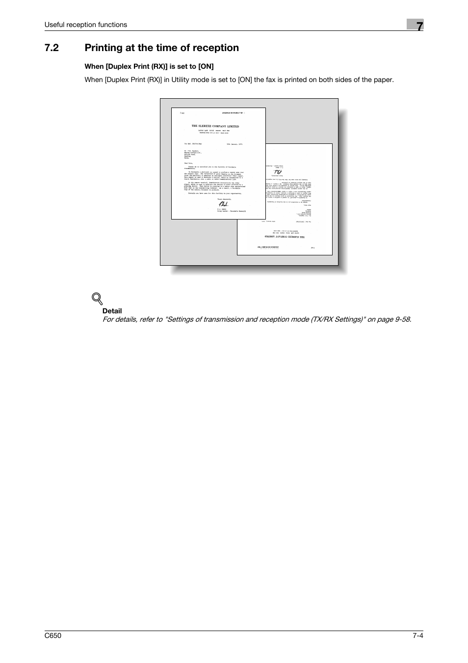 2 printing at the time of reception, When [duplex print (rx)] is set to [on | Konica Minolta bizhub C650 User Manual | Page 145 / 295