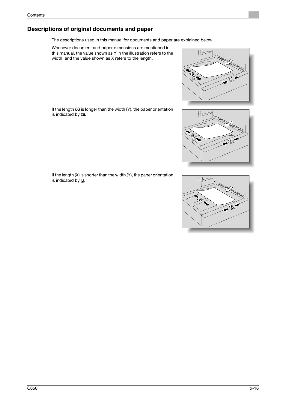 Descriptions of original documents and paper | Konica Minolta bizhub C650 User Manual | Page 17 / 295