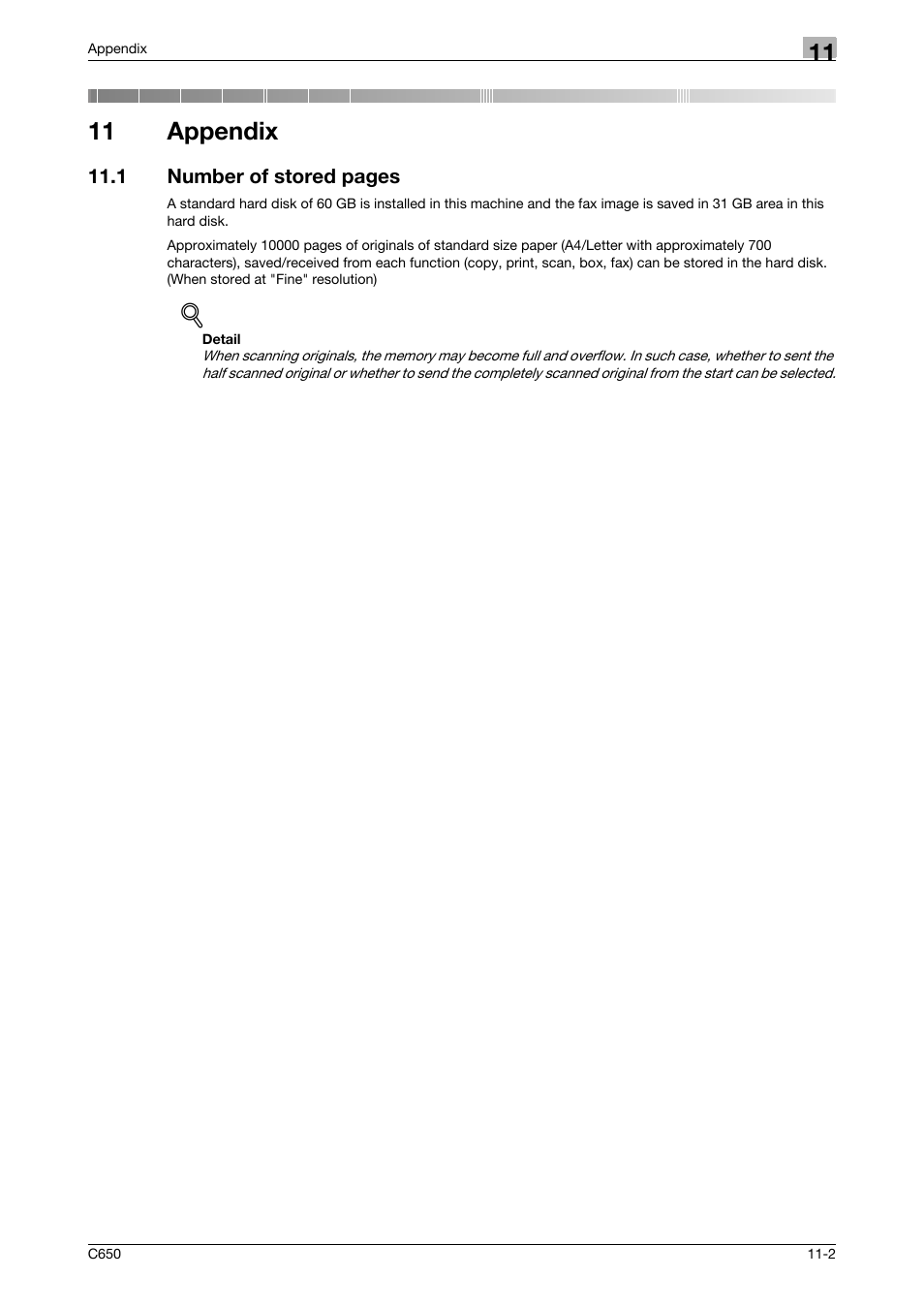 11 appendix | Konica Minolta bizhub C650 User Manual | Page 285 / 295