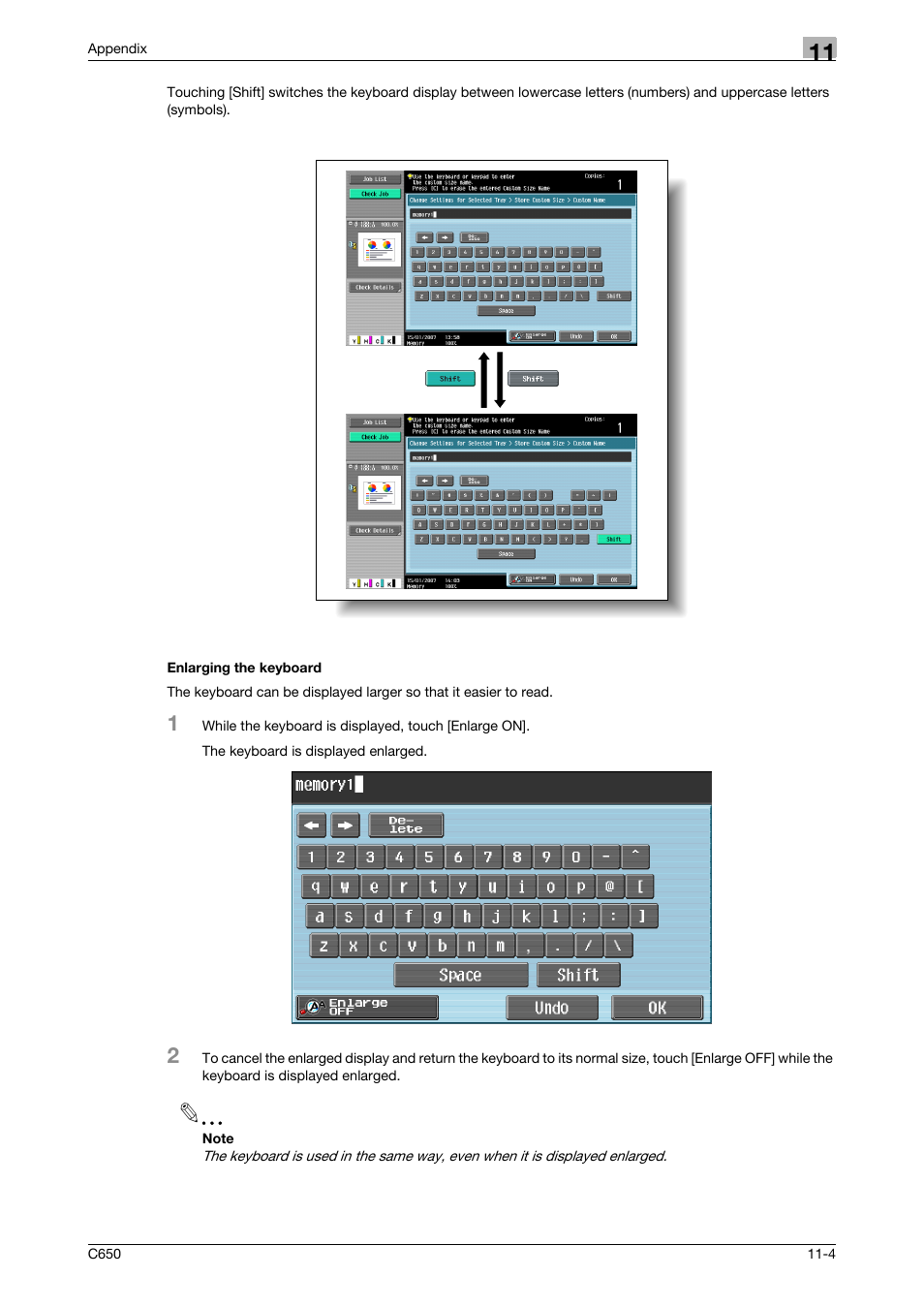 Enlarging the keyboard, Enlarging the keyboard -4 | Konica Minolta bizhub C650 User Manual | Page 287 / 295