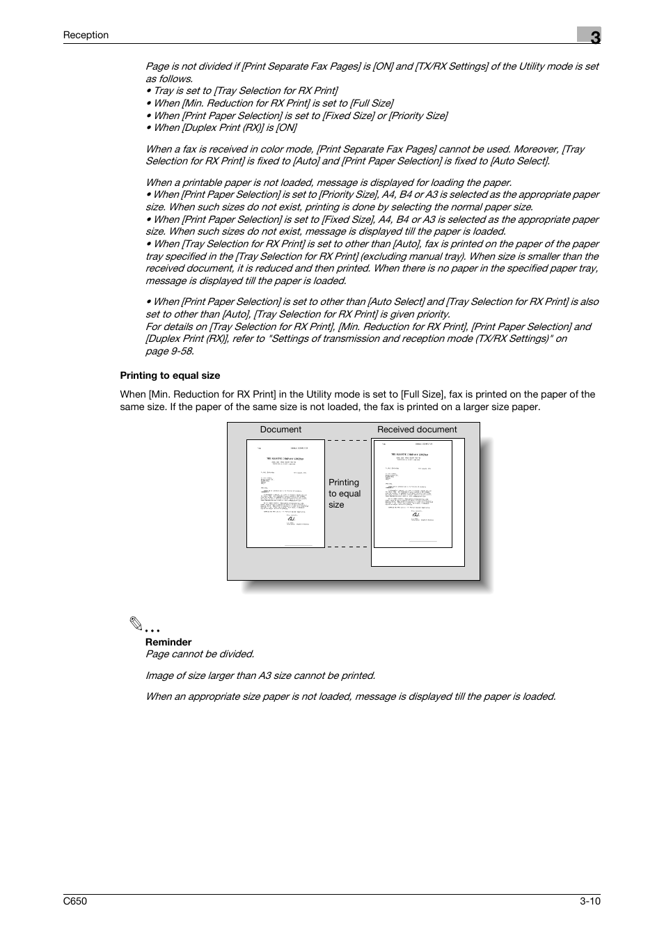 Printing to equal size, Printing to equal size -10 | Konica Minolta bizhub C650 User Manual | Page 90 / 295