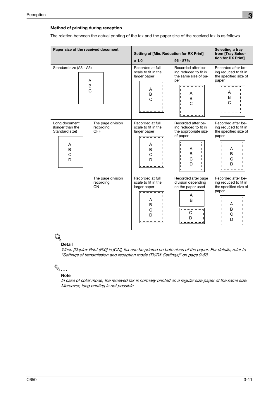 Method of printing during reception, Method of printing during reception -11 | Konica Minolta bizhub C650 User Manual | Page 91 / 295