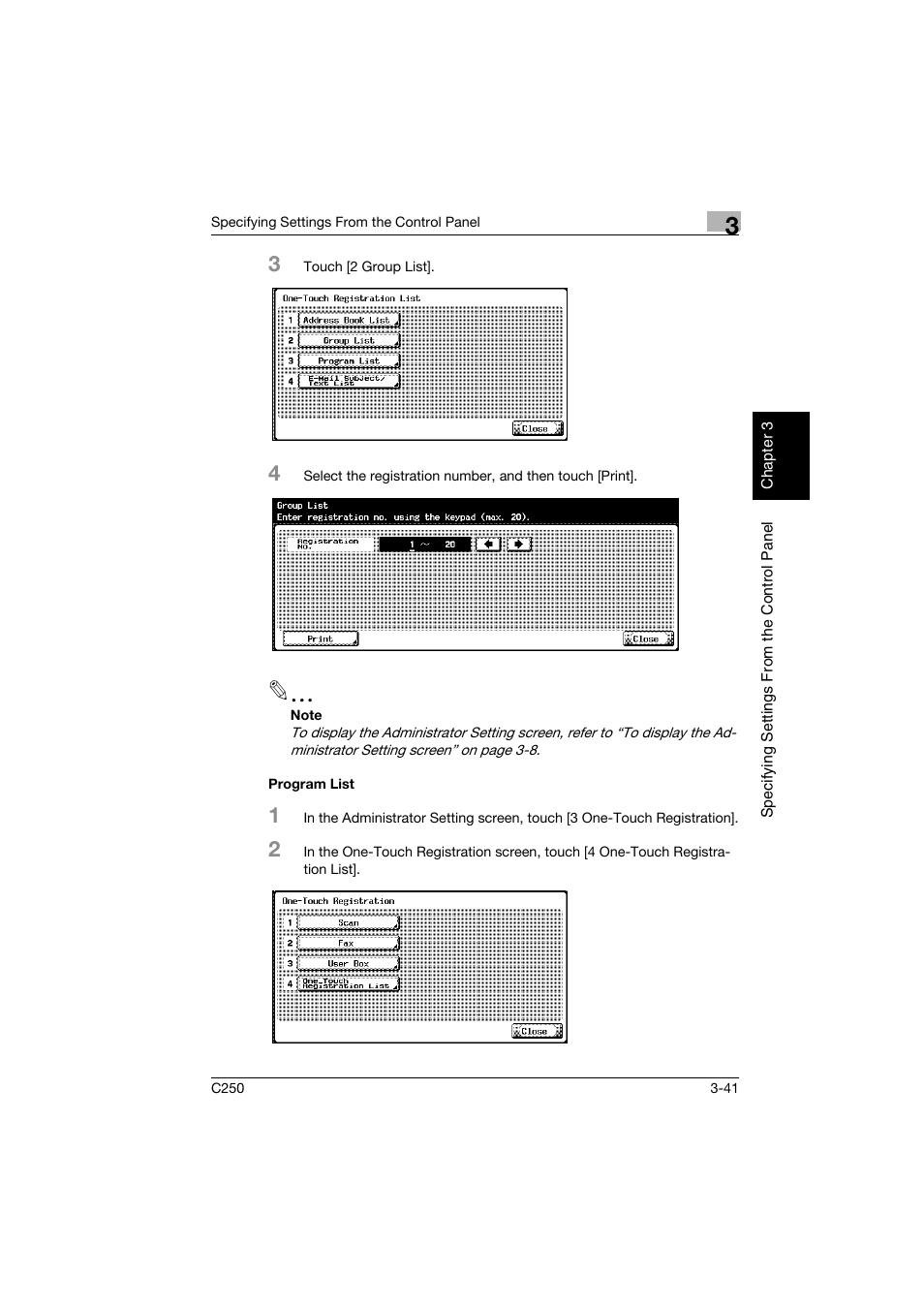 Program list, Program list -41 | Konica Minolta bizhub C250 User Manual | Page 152 / 396