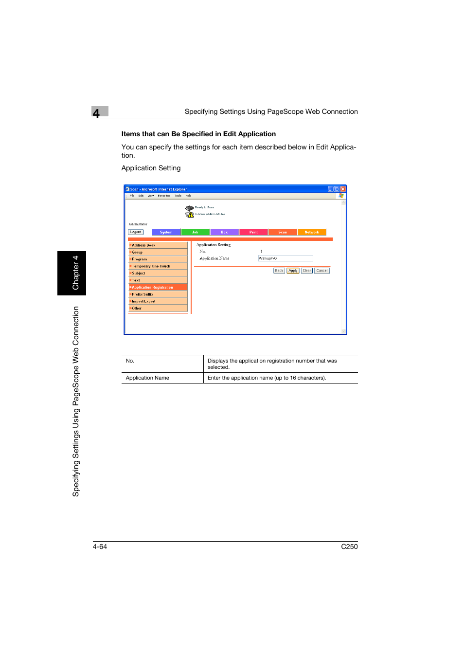 Items that can be specified in edit application | Konica Minolta bizhub C250 User Manual | Page 323 / 396