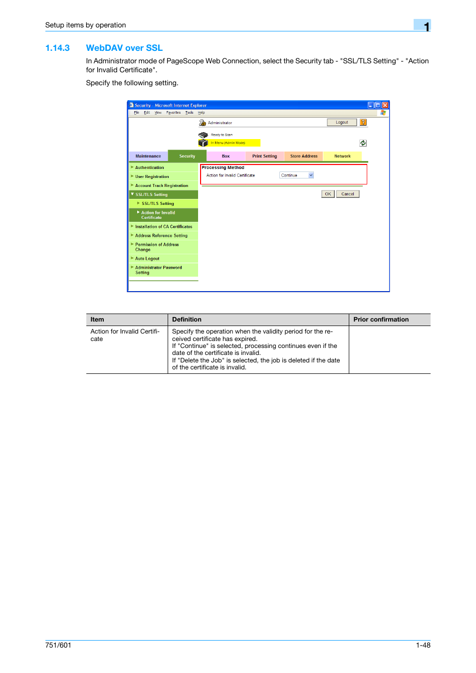 3 webdav over ssl, Webdav over ssl -48, Webdav over ssl | Konica Minolta bizhub 601 User Manual | Page 61 / 233