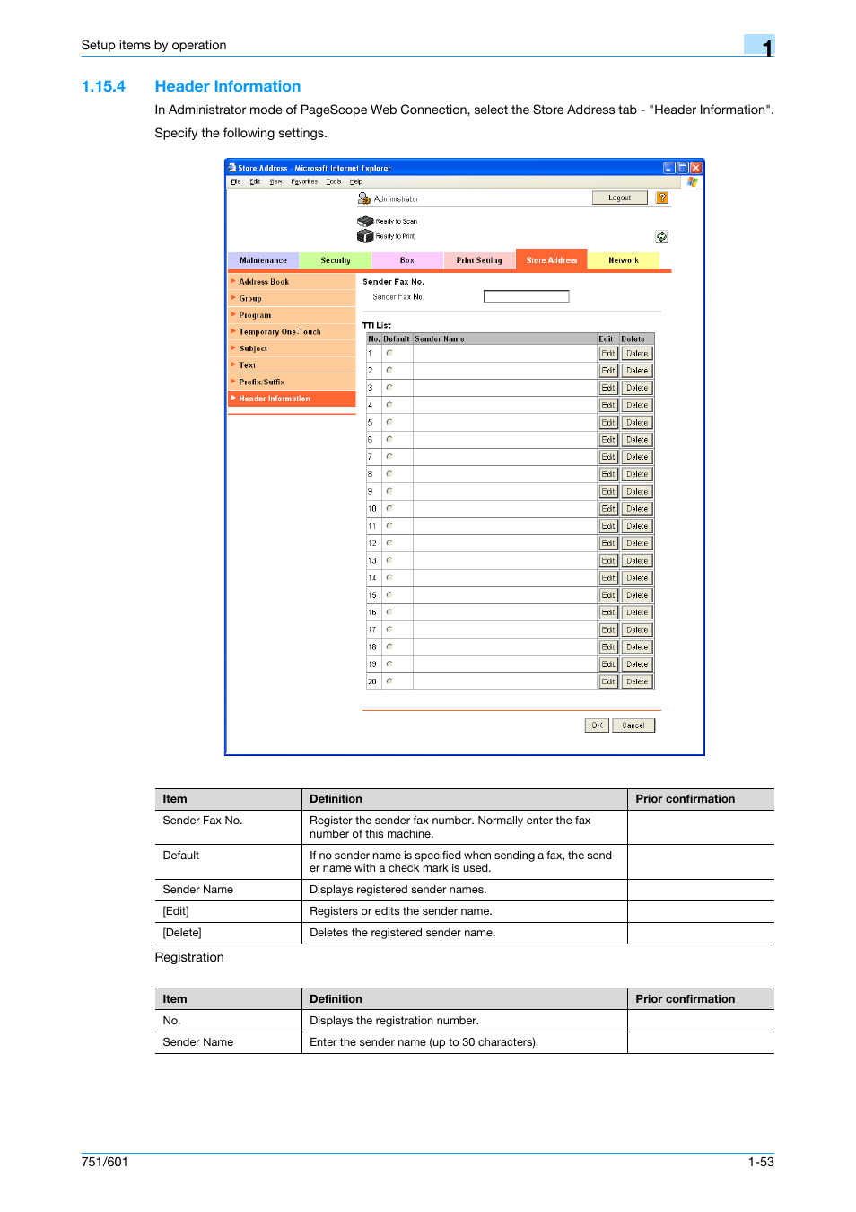 4 header information, Header information -53, Header information | Konica Minolta bizhub 601 User Manual | Page 66 / 233