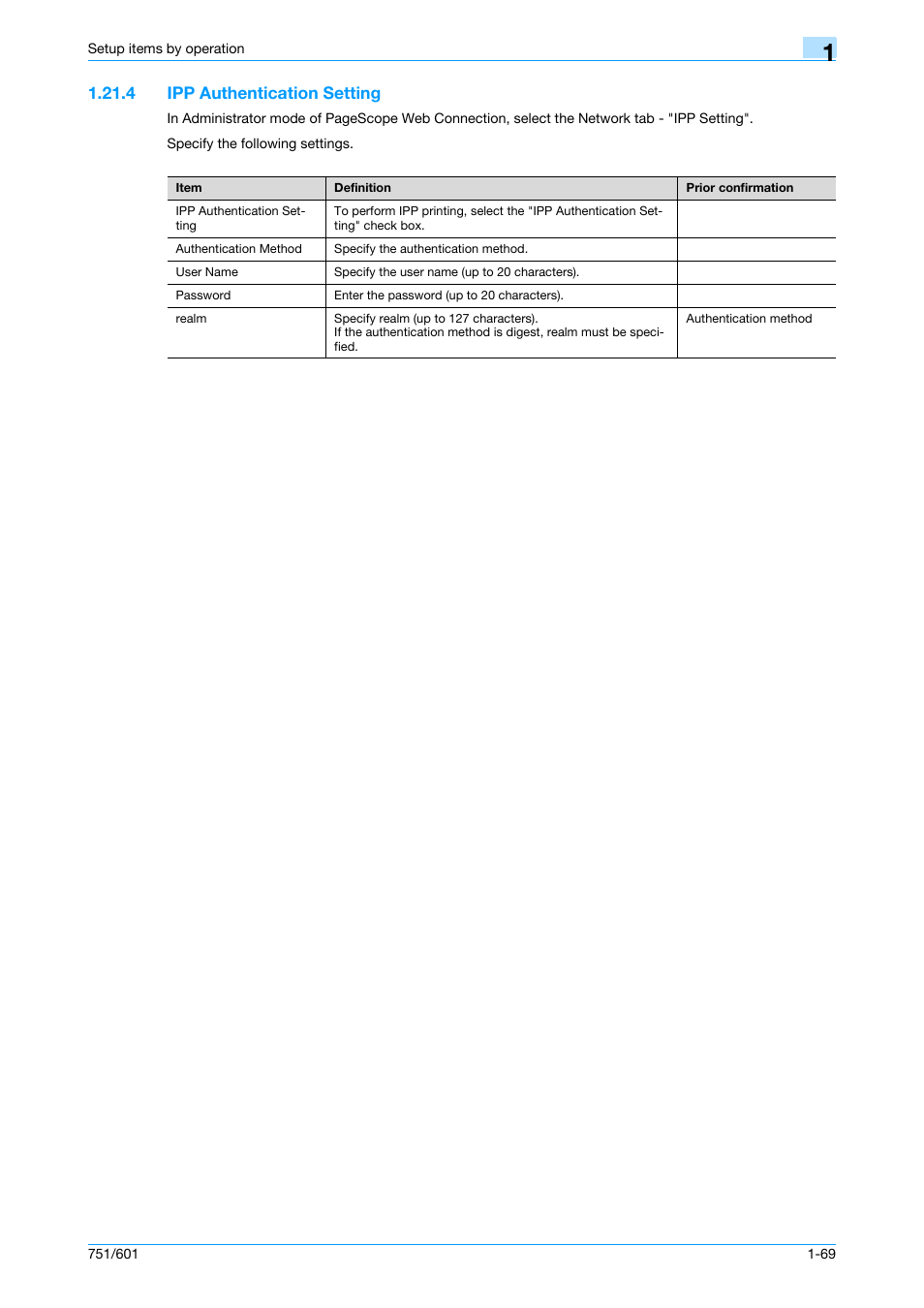4 ipp authentication setting, Ipp authentication setting -69, Ipp authentication setting | Konica Minolta bizhub 601 User Manual | Page 82 / 233