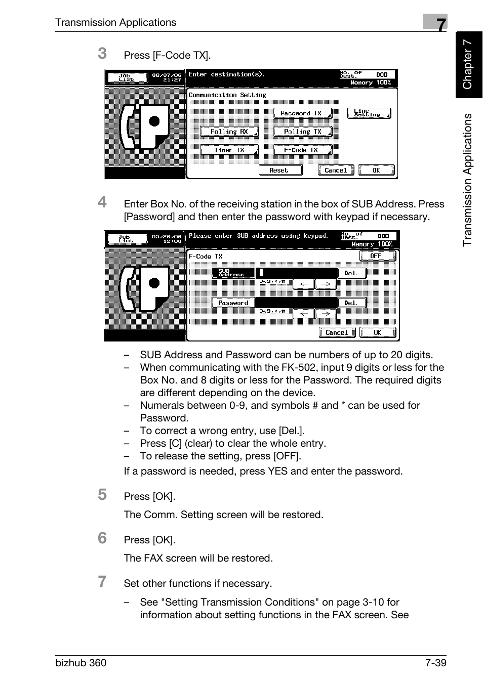 Konica Minolta FK-502 User Manual | Page 174 / 458