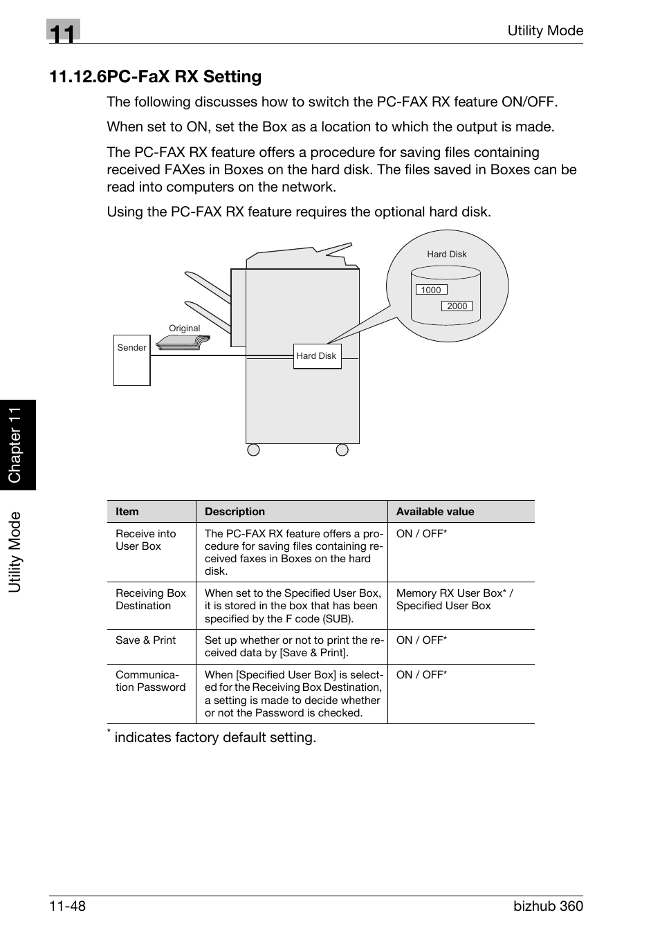 6 pc-fax rx setting, Pc-fax rx setting -48, 6pc-fax rx setting | Utility mode ch ap te r 11 | Konica Minolta FK-502 User Manual | Page 315 / 458