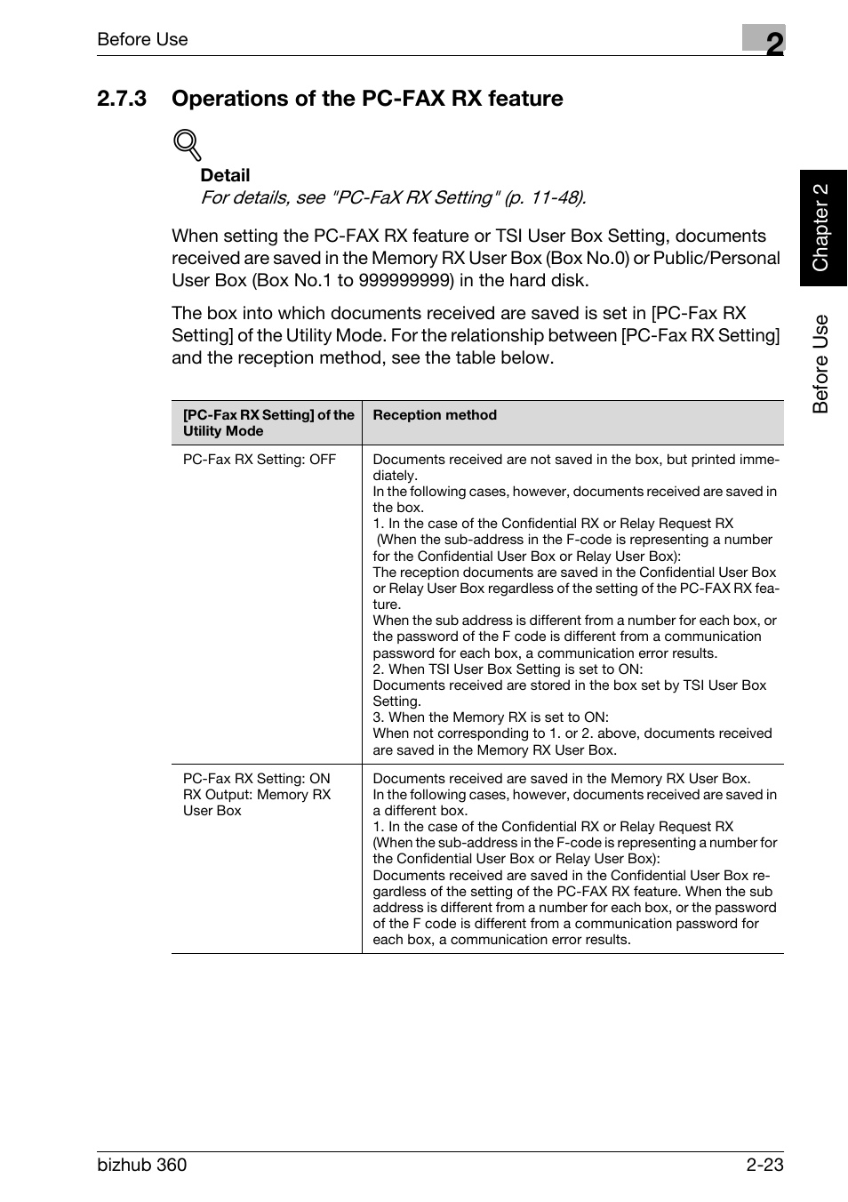 3 operations of the pc-fax rx feature, Operations of the pc-fax rx feature -23 | Konica Minolta FK-502 User Manual | Page 52 / 458
