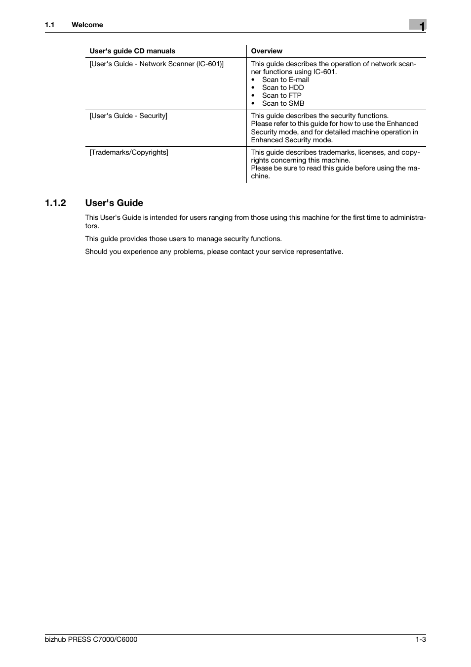 2 user's guide, User's guide -3 | Konica Minolta bizhub PRESS C6000 User Manual | Page 5 / 44