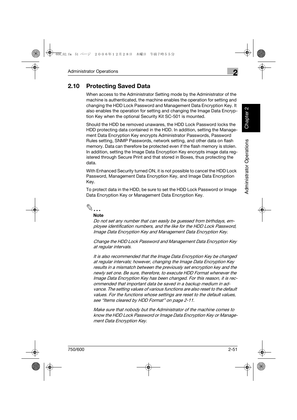 10 protecting saved data, Protecting saved data -51 | Konica Minolta bizhub 750 User Manual | Page 70 / 202