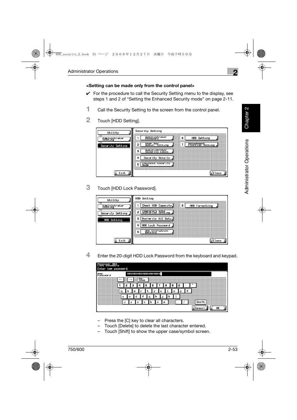 Setting can be made only from the control panel | Konica Minolta bizhub 750 User Manual | Page 72 / 202