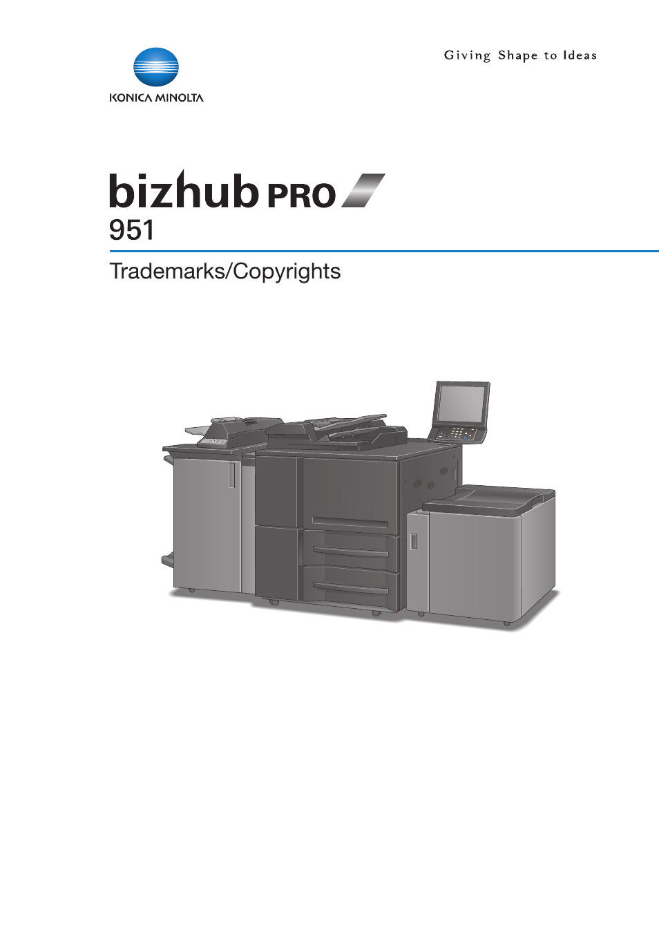 Konica Minolta bizhub PRO 951 User Manual | 90 pages