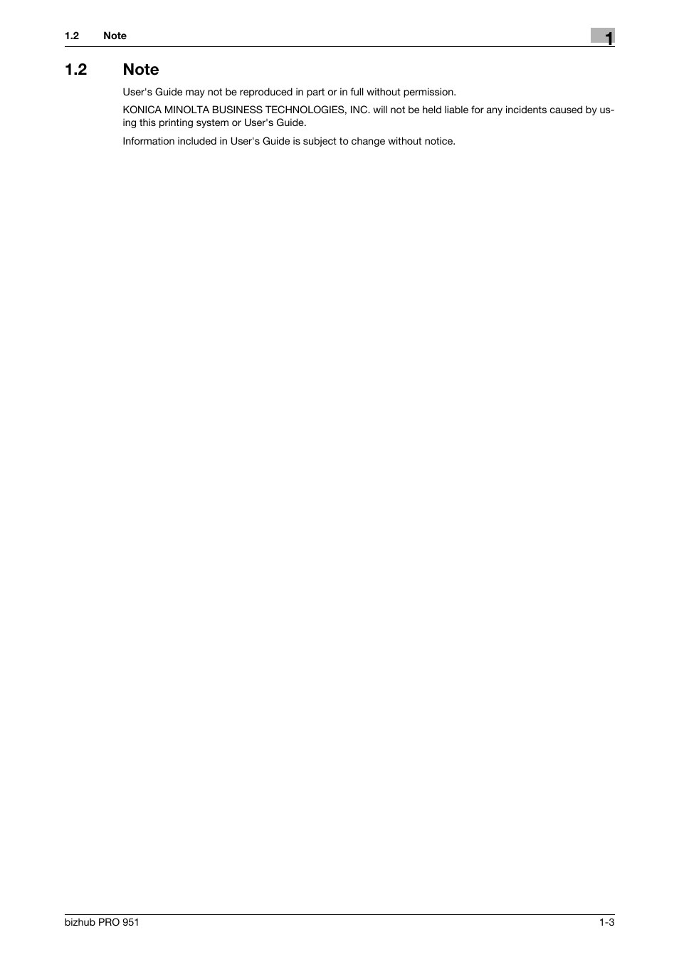 2 note | Konica Minolta bizhub PRO 951 User Manual | Page 4 / 90